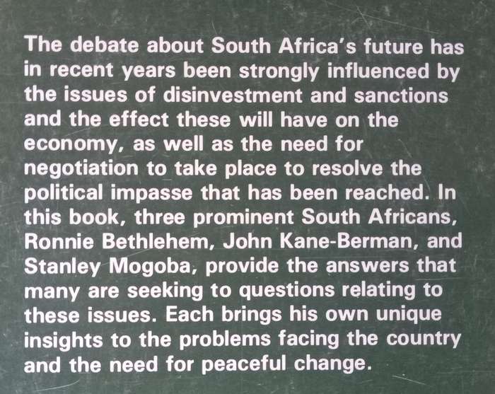 Sanctions and the Alternatives | Stanley Mogoba, et al.