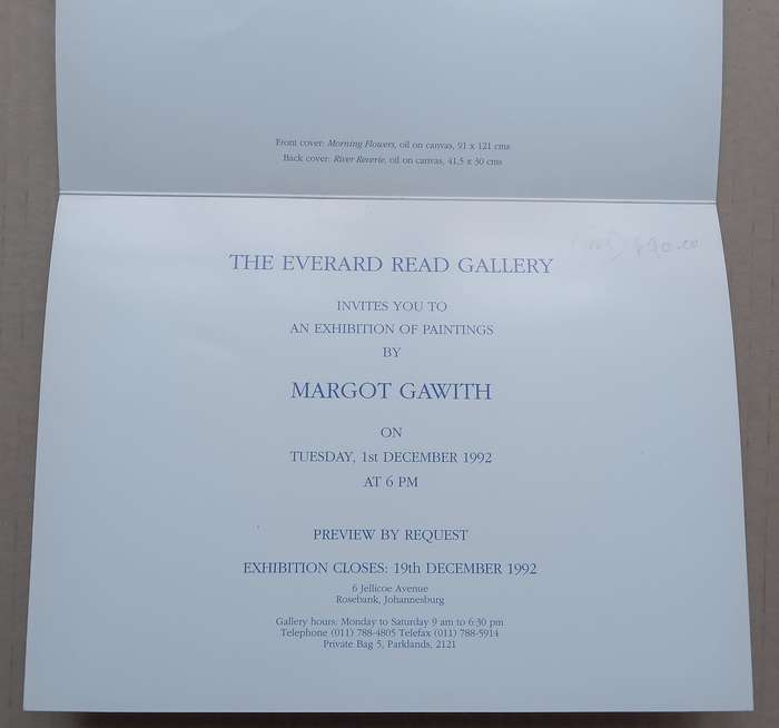 Margot Gawith: Paintings (Invitation to the Exhibition)