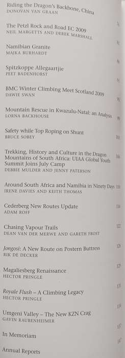 The Journal of the Mountain Club of South Africa (No. 112, 2009)