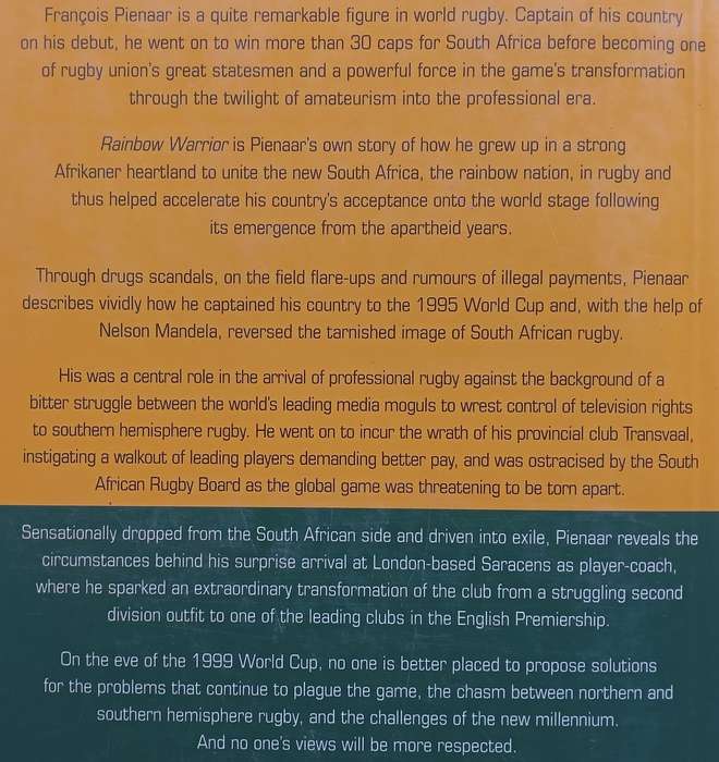 Rainbow Warrior: The Hard-Hitting Autobiography | Francois Pienaar