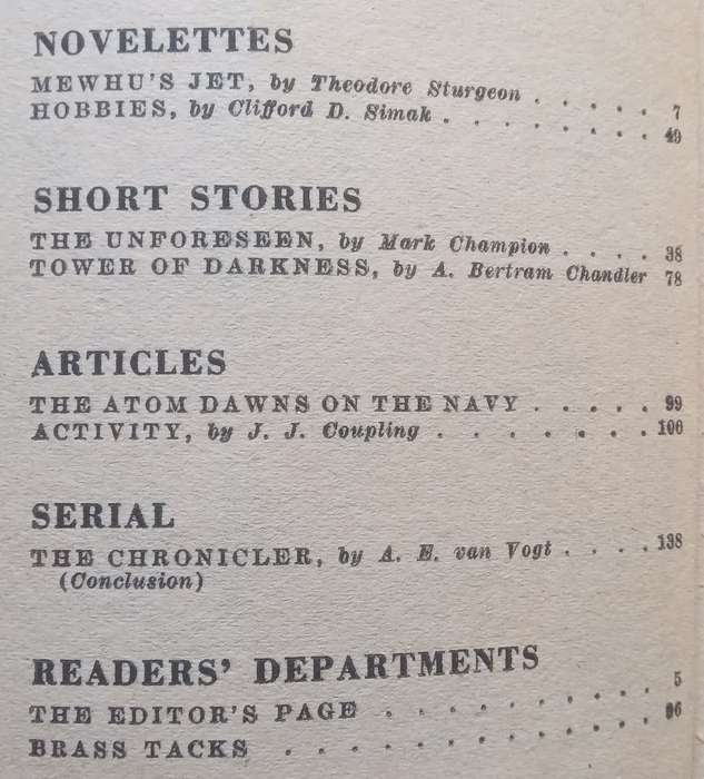 Mewhus Jet (Astounding Science Fiction, November 1946) | Theodore Sturgeon