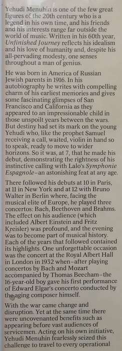 Unfinished Journey: Autobiography | Yehudi Menuhin