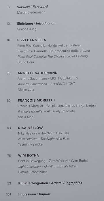 Lichtspiele im Museum Biedermann: Cannella, Sauermann, Morellet, Neelova, Botha (German/English T...