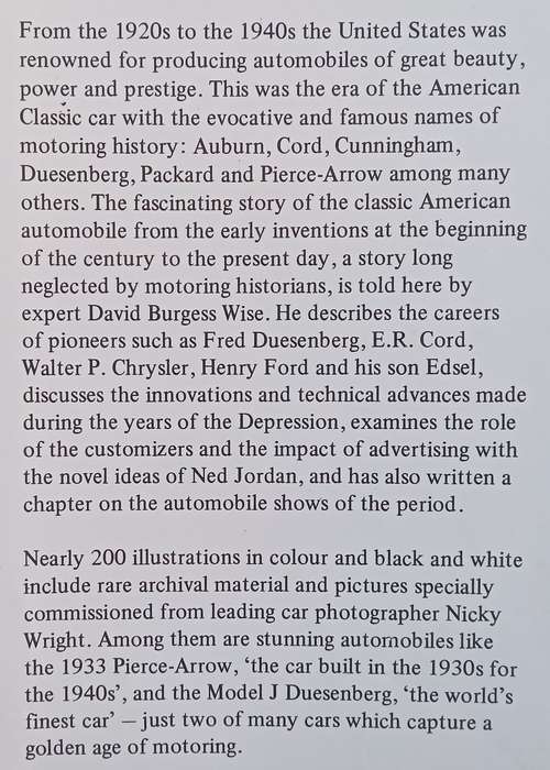 Classic American Automobiles | David Burgess Wise