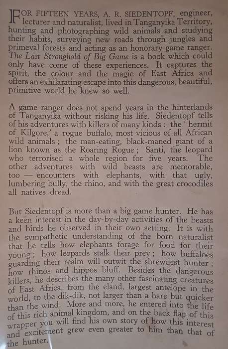 The Last Stronghold of Big Game | A. R. Siedentopf