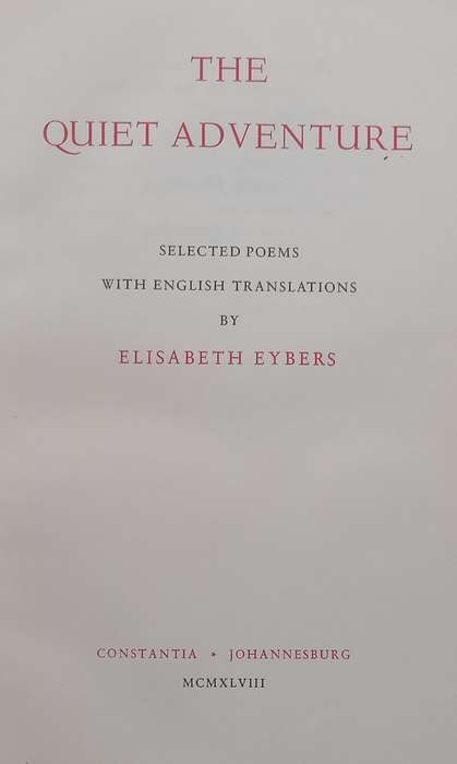 The Quiet Adventure: Selected Poems with English Translations | Elisabeth Eybers