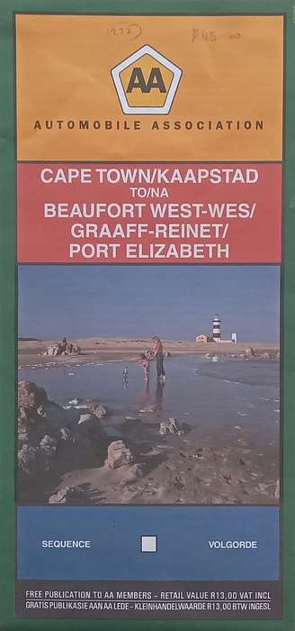 Cape Town to Beaufort West/Graaff-Reinet/Port Elizabeth AA Road Map