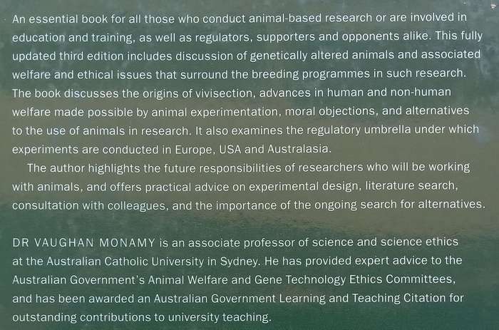 Animal Experimentation: A Guide to the Issues (3rd Ed.) | Vaughan Monamy