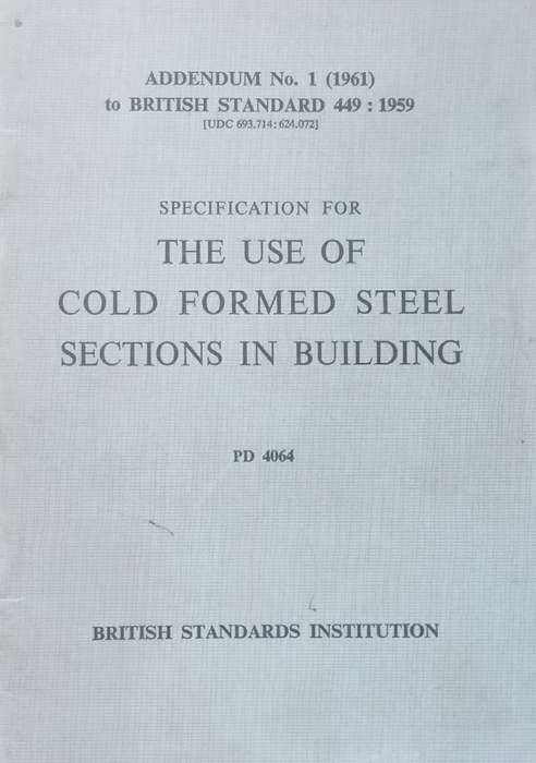 Specification for the Use of Cold Formed Steel Sections in Buildings (British Standards)
