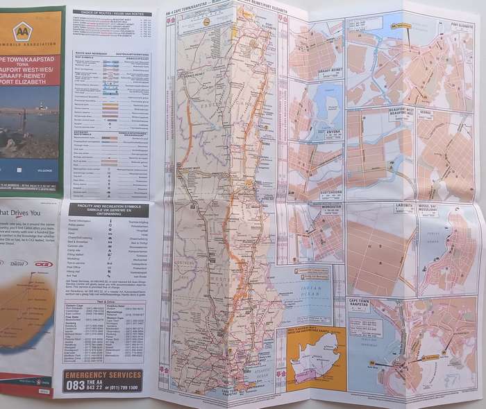 Cape Town to Beaufort West/Graaff-Reinet/Port Elizabeth AA Road Map