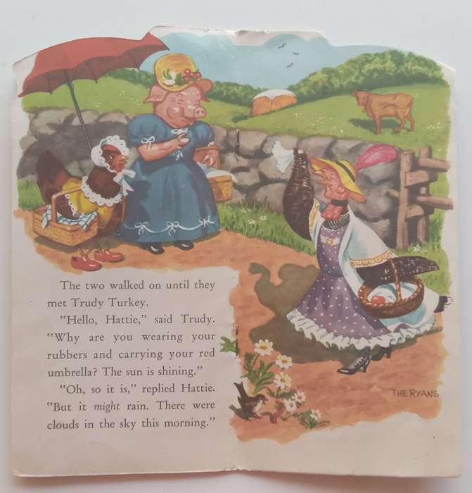 Hattie Hens Red Umbrella (Published 1950)