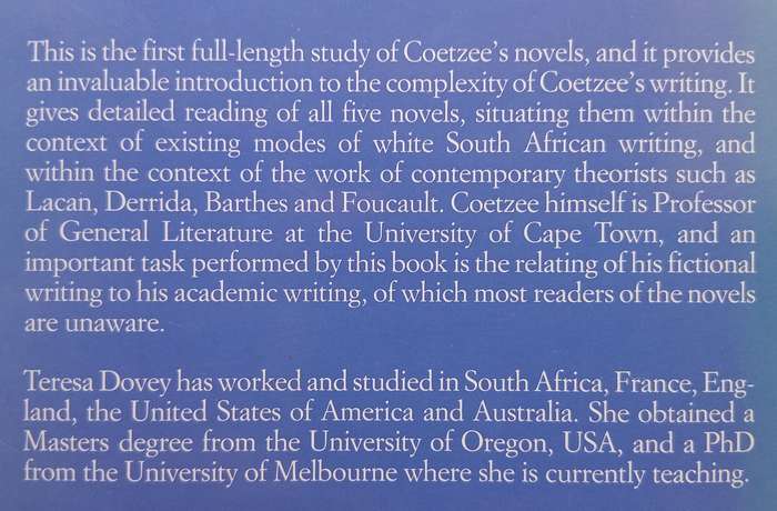 The Novels of JM Coetzee | Teresa Dovey