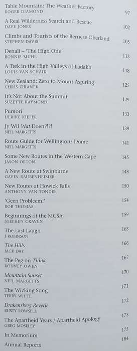 The Journal of the Mountain Club of South Africa (No. 108, 2005)