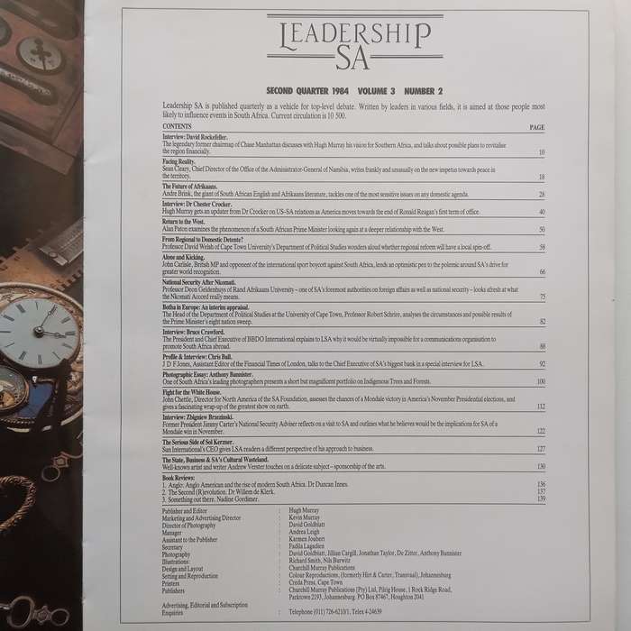 Leadership SA (2nd Quarter 1984, Volume 3, No. 2)
