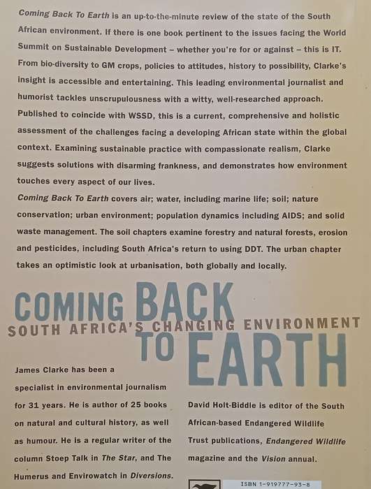 Coming Back to Earth: South Africas Changing Environment (Warmly Inscribed by Author) | James ...