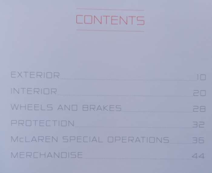 McLaren Sports Series Accessories Range Booklet