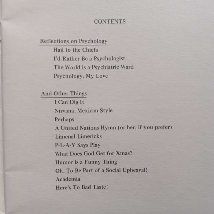 Psychology, My Love (Poems) | Harvey Mindess