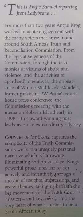 Country of My Skull, Second Ed. (Inscribed by Author) | Antjie Krog