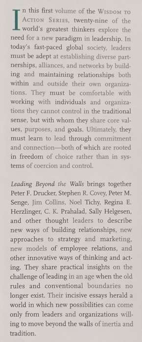 Leading Beyond the Walls | Frances Hesselbein, et al.