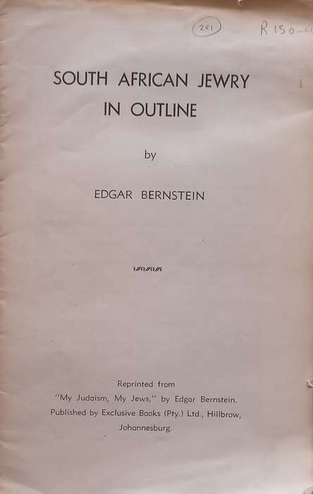 South African Jewry in Outline | Edgar Bernstein