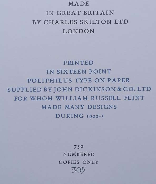 Sir William Russell Flint: A Precis of Appreciation During Half a Century (Limited Edition)