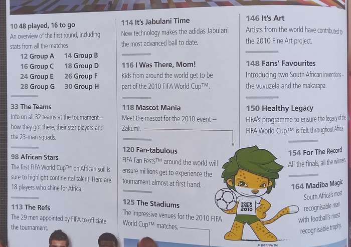Official Programme 2010 FIFA World Cup South Africa, 11 June  11 July 2010