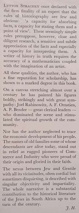 The Birth of a Community: A History of Western Province Jewry from Earliest Times to the End of t...