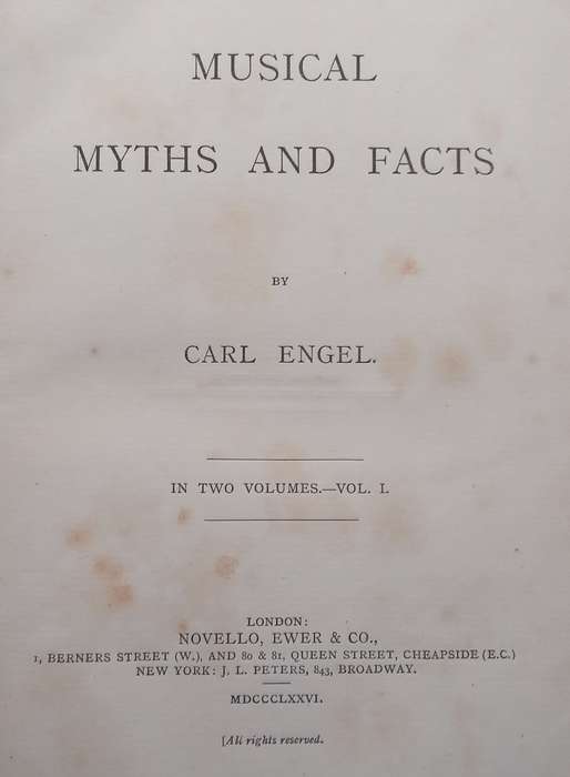 Musical Myths and Facts, Vol. 1 (Published 1876) | Carl Engel