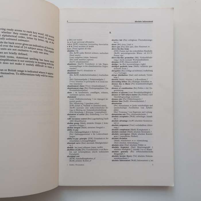 Wirtschaftsworterbuch Band 1: English-Deutsch | Wilhelm Schafer