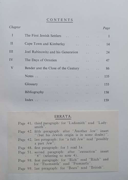 The Birth of a Community: A History of Western Province Jewry from Earliest Times to the End of t...