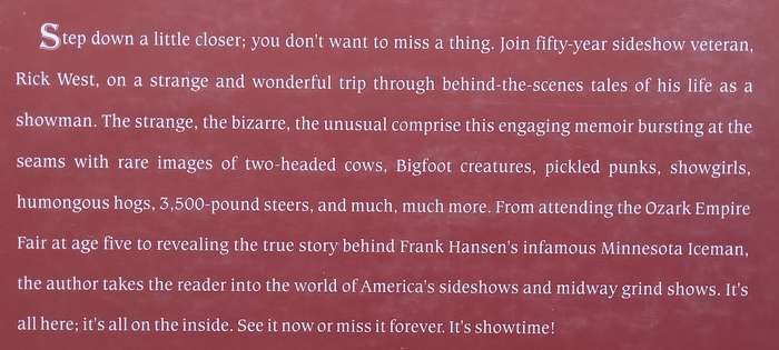 Pickled Punks & Girlie Shows: A Life on the Midways of America | Rick West