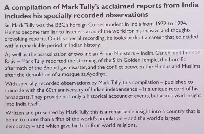 Mark Tullys India (2 Audio CDs) | Mark Tully