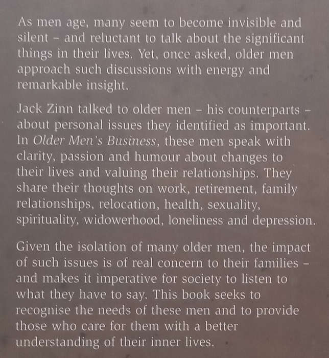 Older Mens Business: Valuing Relationships, Living With Change | Jack Zinn