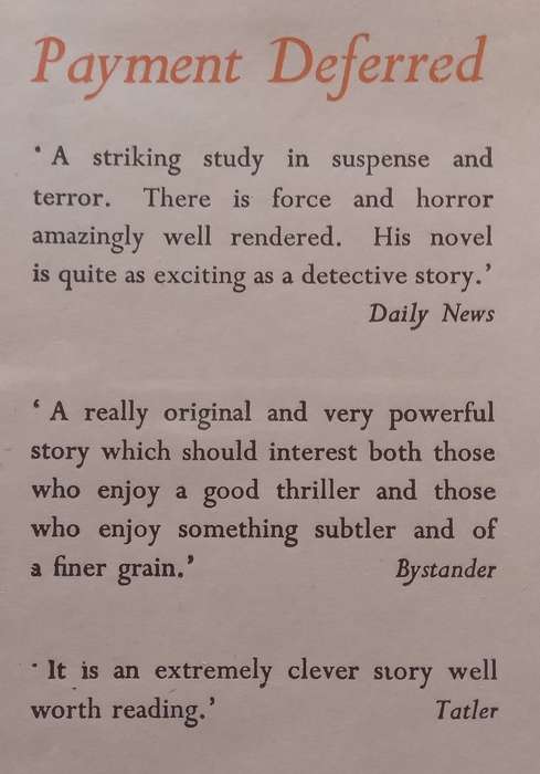Payment Deferred (1946 Reprint) | C. S. Forrester