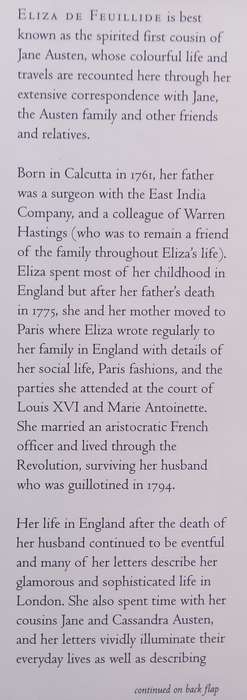 Jane Austens Outlandish Cousin: The Life and Letters of Eliza de Feuillide | Deirdre Le ...