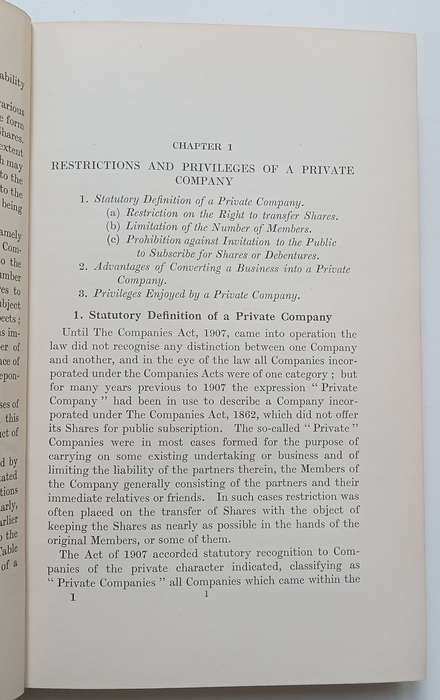 Private Companies: Their Management and Statutory Obligations (2nd Ed. Published 1933) | Herbert ...