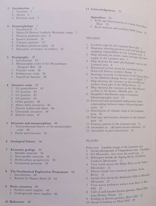Geology of the Laisamis Area (Kenya Mines and Geological Department Report No. 106) | T. J. Charsley