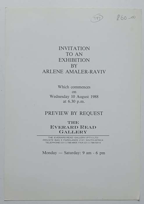 Arlene Amaler-Raviv (Invitation to the Exhibition)