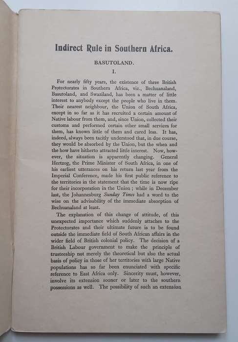 Indirect Rule in Southern Africa (Lovedale Press, Published 1931) | Margaret L. Hodgson & W. G. B...