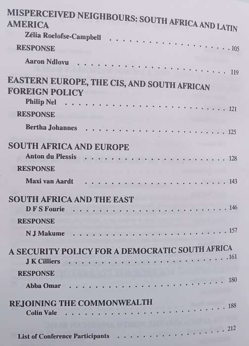 Foreign Policy Issues in a Democratic South Africa | Albert J. Venter (Ed.)