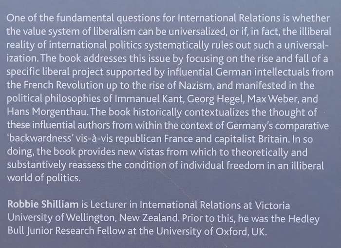German Thought and International Relations: The Rise and Fall of a Liberal Project | Robbie Shilliam