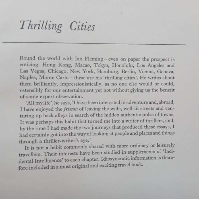 Thrilling Cities (First Edition, 1963) | Ian Fleming
