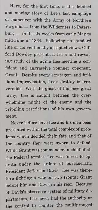 Lees Last Campaign: The Story of Lee and his Men Against Grant, 1964 | Clifford Dowdey