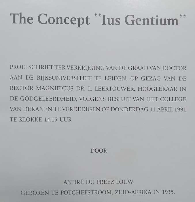 The Concept Ius Genitum | Andre du Preez Louw