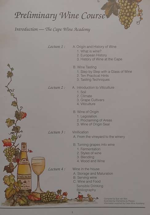 Preliminary Wine Course | Sue van Wyk