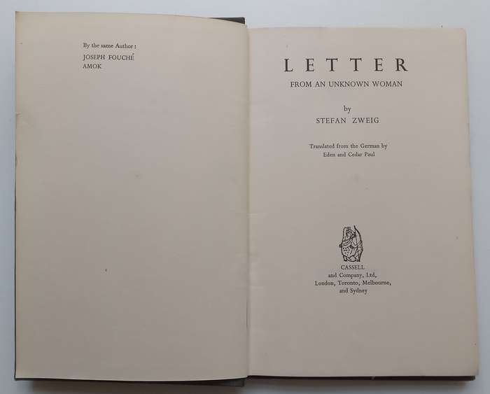 Letter from an Unknown Woman | Stefan Zweig