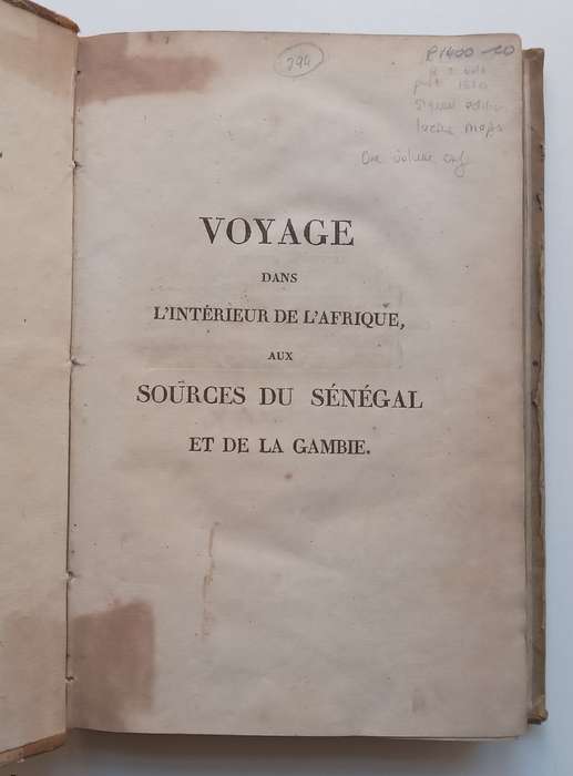 Voyage dans LInterieur de LAfrica (Signed by Author, Vol. 1 Only, Published 1820, French Te...