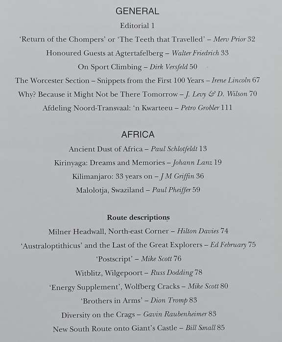 The Journal of the Mountain Club of South Africa (No. 96, 1993)