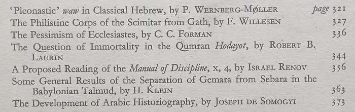 Journal of Semitic Studies (Vol. 3, No. 4, October 1958)