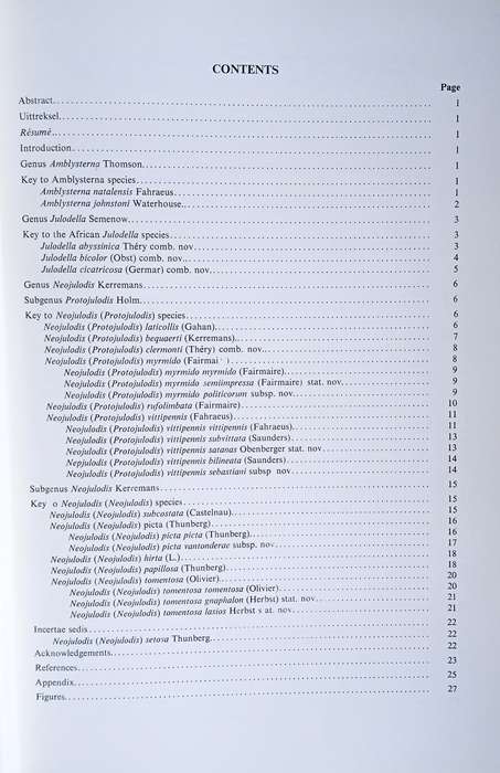 Revision of the Genera Amblysterna Thomson, Neojulodis Kerremans, and the African Species of Julo...